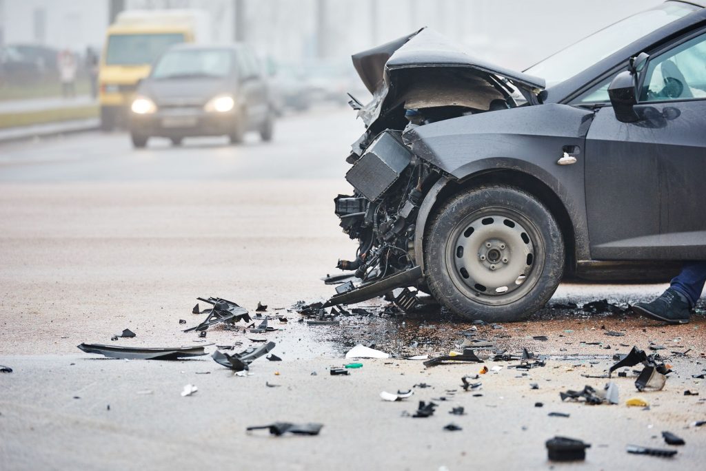 36815351 - car crash accident on street, damaged automobiles after collision in city