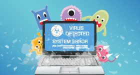 Illustration of Computer Viruses Attacking a Computer
