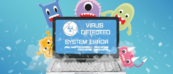 Illustration of Computer Viruses Attacking a Computer
