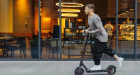 E-Scooter Rider Without Helmet