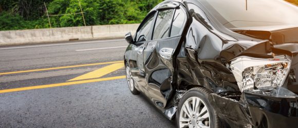 car crash accident on the road