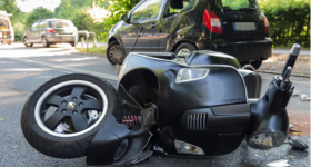 road accident with motor scooter