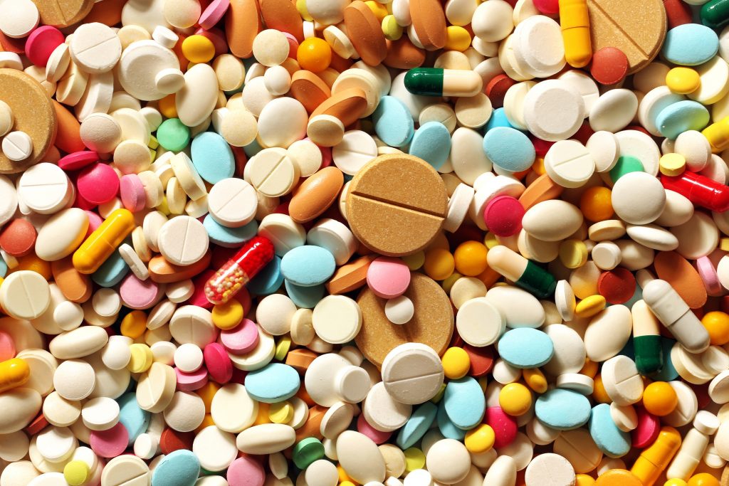 A,Lot,Of,Colorful,Medication,And,Pills,From,Above